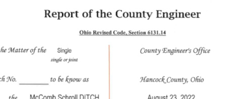 Final Hearing County Engineer's Report