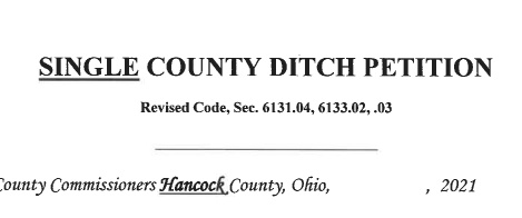 Pleasant-Rader Single County Ditch Petition