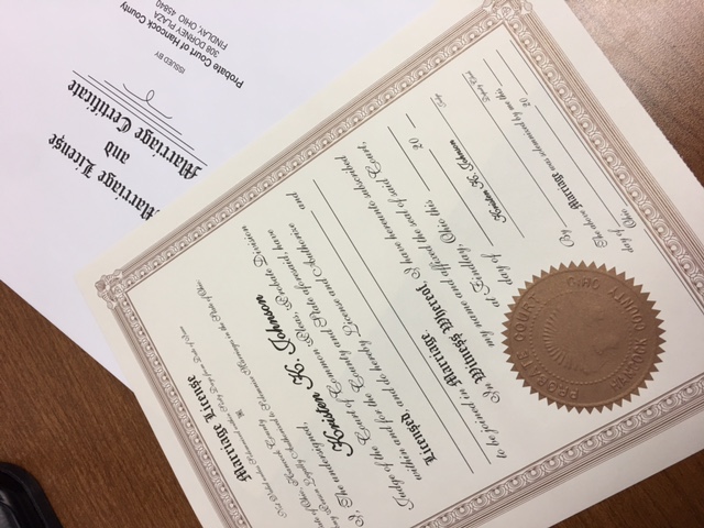 Marriage License document image